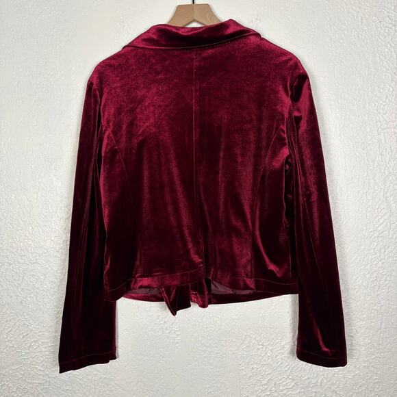 Badgley Mischka Belle Velvet Moto Jacket Size Large - Picture 2 of 5